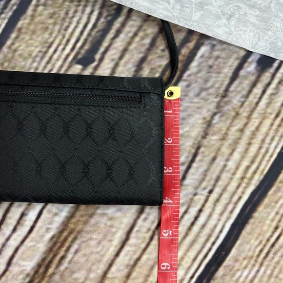 Black Fabric Crossbody Travel Wallet Card Case 8x4 Inches - Picture 7 of 7